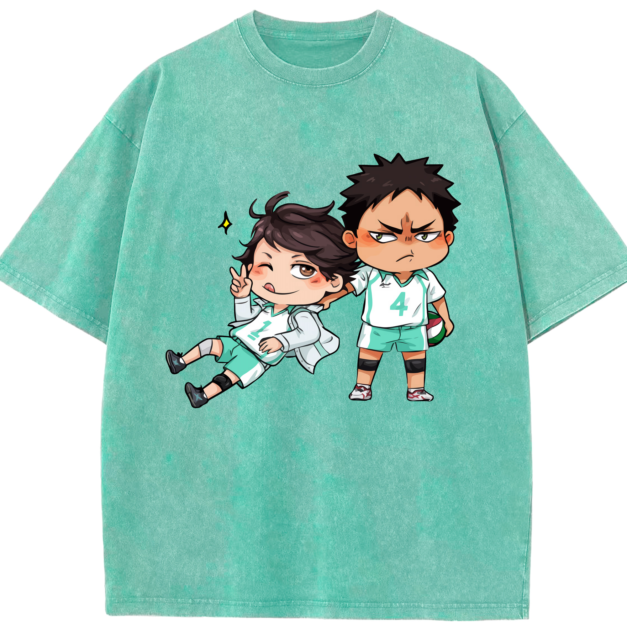 （画像用） ハイキュー!! Haikyu!! 綿100% ヴィンテージ風 半袖Tシャツ（フロントプリント）